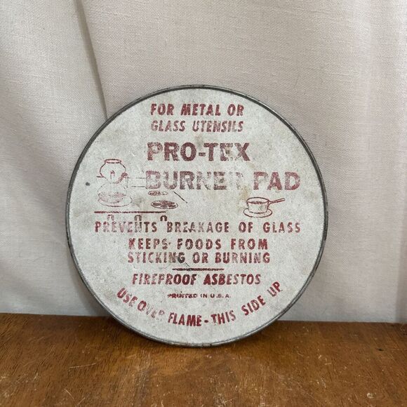 Vintage Pro-Tex Metal Kitchen Hot Pad Trivet Diner Antique Stove Top‎ Burner Pad - Picture 6 of 6